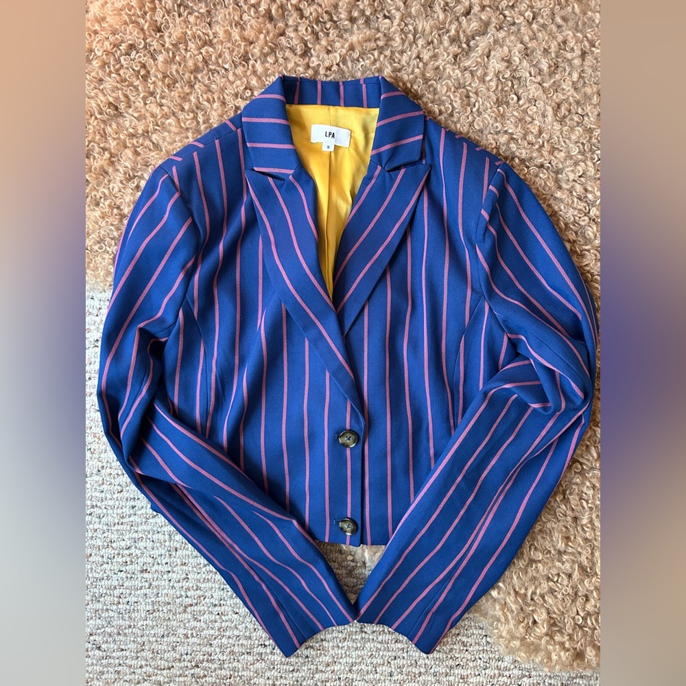 LPA: Blue & Pink Striped Blazer - Size S
